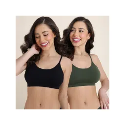 Zivame Padded Non Wired 3/4Th Coverage Bralette - Multicolor (Pack of 2) image 1