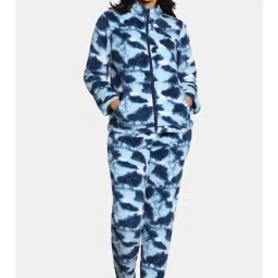 Zivame Women Blue Polyester Tie & Dye Jacket with Pyjama-picture-13