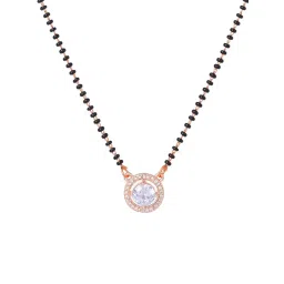 Estele Gehena Lightweight Black Beads Solitaire Pendant Mangalsutra image 2