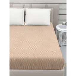 FABINALIV Beige Geometric Waterproof Quilted Mattress Protector with Elastic Edges (King) image 3