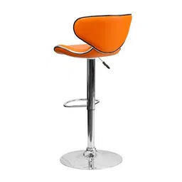 furnistation Marlon Leatherette Bar Stool in Orange Colour image 4
