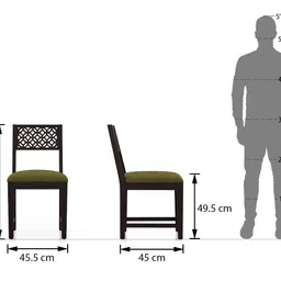 urban ladder Alaca Solid Wood Dining Chair set of 2 in Mango Mahogany Finish image 5