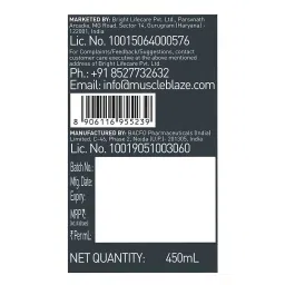 MuscleBlaze Liquid Carnitine PRO - Triple Strength Formula 3300mg,  450 ml  Key Lime  image 3