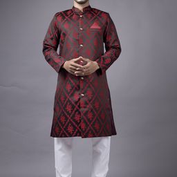 Xepon Men Floral Regular Thread Work Kurta with Pyjamas-picture-3