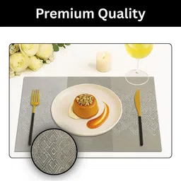 LUXEHOME INTERNATIONAL Grey 4 Pieces Wave Textured Anti-Skid Table Placemats image 5