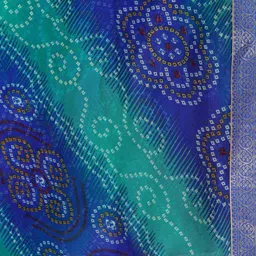 HERE&NOW Bandhani Poly Chiffon Saree image 4