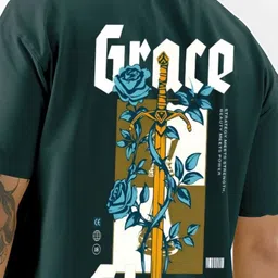 ANGERHOOD Graphic Printed Drop-Shoulder Sleeves Pure Cotton Oversized T-shirt image 2