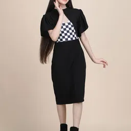 PaheliRani Flared Sleeve Formal Fit & Flare Dress image 4