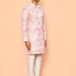Arihant Rai Sinha Men Floral Printed Regular Pure Cotton Kurta with Churidar image 3