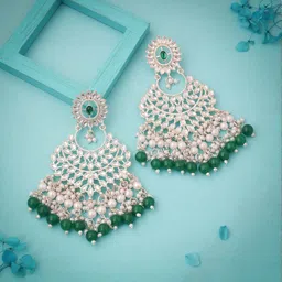 Anouk Gold-Plated Brass Artificial Beads Drop Earrings image 2