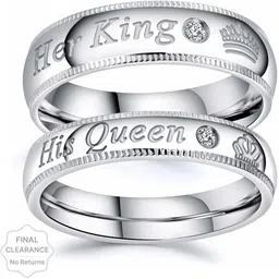 Teeragaj Set Of 2 Stone-Studded Couple Finger Ring-picture-10