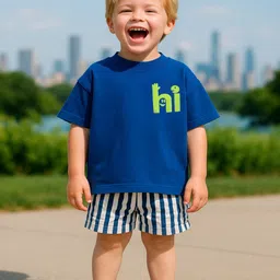 Short Kicks Boys Cotton Typography Applique Printed T-shirt-picture-47