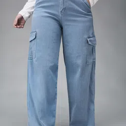 Miss Chase A+ Women Wide Leg High-Rise Light Fade Stretchable Jeans-picture-34