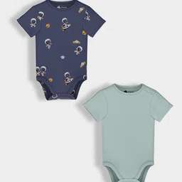 Orange Sugar Infants Pack Of 2 Printed Cotton Bodysuits-picture-19