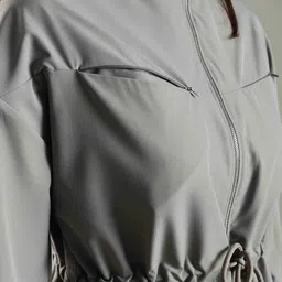 DOMIN8 Women Trendy Highneck Zipper Opening Jacket with Adjustable Waistband image 5