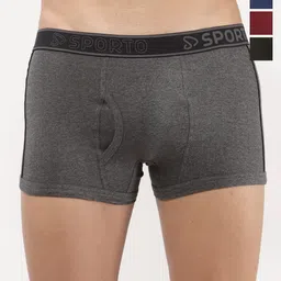Sporto by Macho Men Pack Of 4 Mid Rise Trunks Sprto_M1020-A1-Dnm1-M1-Olv1-S-picture-31