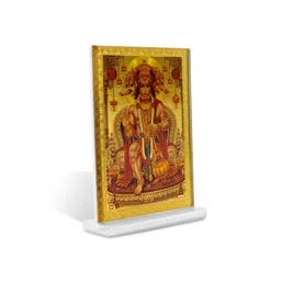 Adhvik Gold Toned And Red Lord Punchmukhi Hanuman Photo Frame image 4
