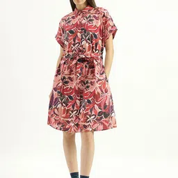 United Colors of Benetton Women Cotton Floral Printed Shirt Dress-picture-27