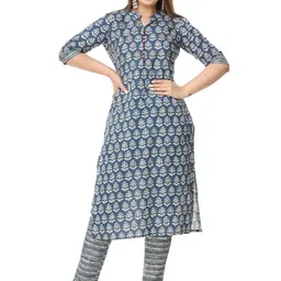 Miss & Chief Women Printed Regular Gotta Patti Pure Cotton Kurta with Churidar image 4