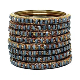 poshing Blue Glass Artificial Stones Bangle-picture-13