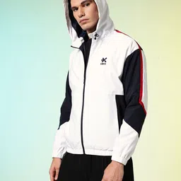 HRX by Hrithik Roshan Relaxed Fit Colourblocked Hooded Sporty Jacket image 3