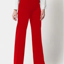 BAESD Women Relaxed Straight Leg High-Rise Comfortable Non-Iron Formal Trousers image 2