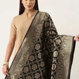 KALINI Woven Design Dupatta with Zari image 3