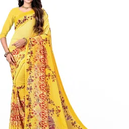 KANOODA Floral Printed Pure Georgette Saree-image-88