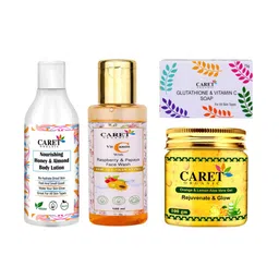 CARET ORGANIC Body Lotion Vitamin C Face Wash Glutathione Soap & Orange Gel Combo-picture-24