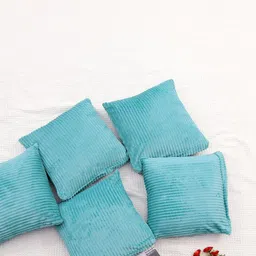 RD TREND Teal Set of 5 Striped Square Cushion Covers image 5