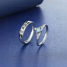 Teeragaj Set Of 2 Stone-Studded Adjustable Couple Finger Ring-image-78