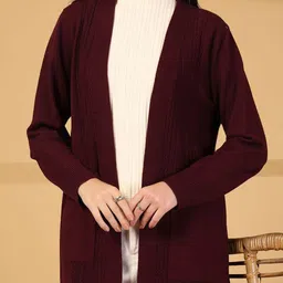 Mafadeny Striped Open Front Shrug image 3