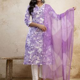 Anouk Rustic Women Floral Printed Regular Pure Cotton Kurta with Dhoti Pants & With Dupatta-picture-13