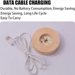 havanish 3D Crystal Ball Night Table Lamp with Base for Living Room, decoration & gift Night Lamp image 3