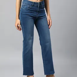 Xpose Women Comfort Wide Leg High-Rise Light Fade Stretchable Jeans image 2