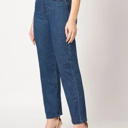 Kraus Jeans Women Straight Fit High-Rise Low Distress Stretchable Jeans image 2