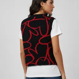 glitchez Conversational Self Design Sweater Vest image 2