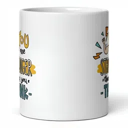 Mr UVD White & Yellow Typography Printed Ceramic Glossy Mug 350 ml image 3