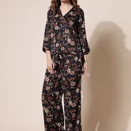 Nomad Lifestyle Printed Shirt Collar Top With Trousers Co-Ords image 2