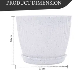 Kuber Industries White 8 Pieces Textured Planters image 4