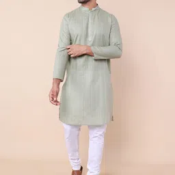 NAMASKAR Striped Cotton Straight Kurta-picture-16