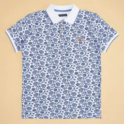 Pantaloons Junior Boys Floral Printed Polo Collar Cotton T-shirt-picture-39