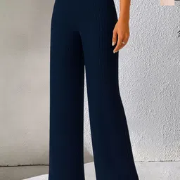 Fabflee Women Pack of 2 Comfort Striped Straight Fit Trousers-picture-29