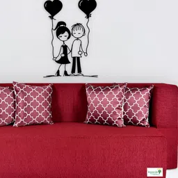 FRIENDS LIFE Maroon & White 4 Seater Fold Out Sofa Cum Bed With 4 Pillows-image-30