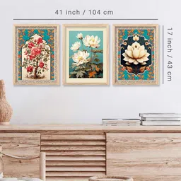 walllane Floral Wall Art With Frame Home Decor Wall Painting For Living Room Office Bedroom image 5