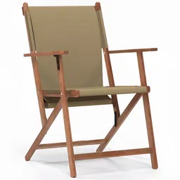 Chumbak Beige & Green Bistro Folding Beach Chair image 2