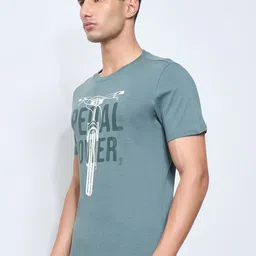 Ajile by Pantaloons Typography Printed Short Sleeves Pure Cotton Slim Fit T-shirt image 5