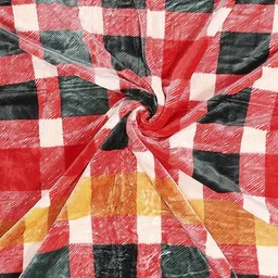 Monte Carlo Everest Plus Orange Colored Checked Heavy Winter 261 GSM Single Bed Blanket image 4