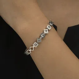 ARTKLIM Women American Diamond Gold-Plated Charm Bracelet-image-15