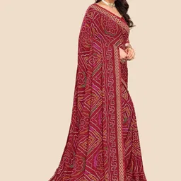 KANOODA Bandhani Poly Georgette Handloom Saree-picture-57